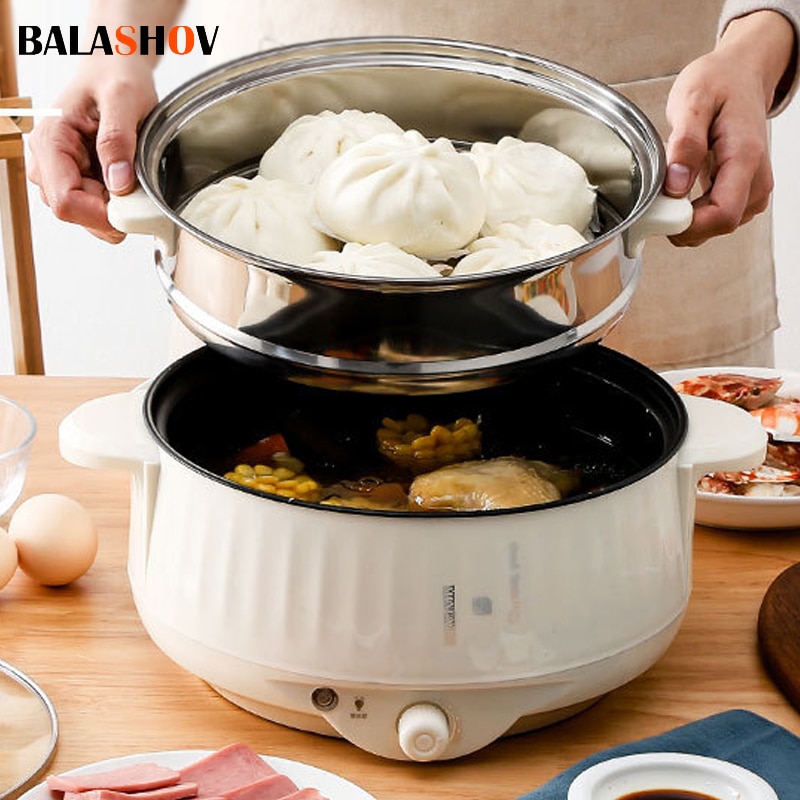 Crepe Pan Nonstick - 220vマルチクッカーシングル/ダブルレイヤー電気ポット1-2人家庭用ノンスティックパン鍋炊飯器調理器具