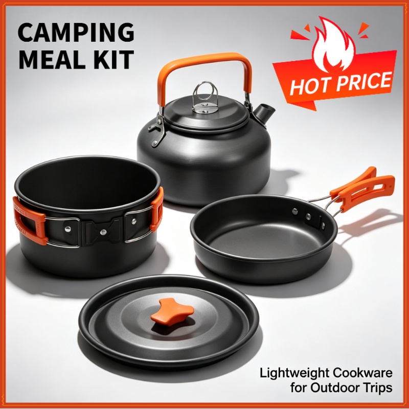 Crepe Pan Nonstick - キャンプクッキングセット キャンプ調理器具 旅行用食器 アウトドアピクニックセット ティーポット 2～3人用