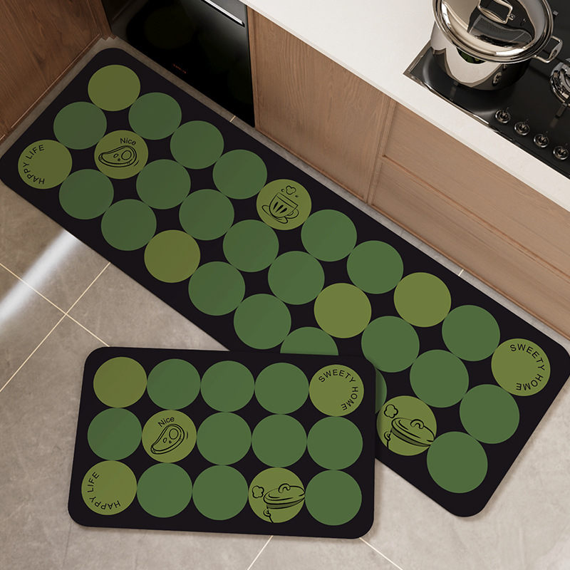 モダンなキッチンマットセット、滑り止め、幾何学模様、ブラウン - Home Cooking Made Easy のレビューと価格