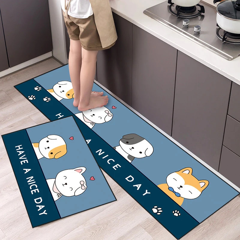 VIKAMA かわいい猫柄キッチンマット 水や油を吸収し、お - Home Cooking Made Easy のレビューと価格